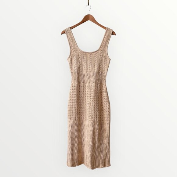 House Of Harlow 1960 Crochet Knit Bodycon Midi Dress - Picture 1 of 6